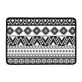 Dark Grey Aztec Pattern Print Kitchen Mat