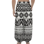 Dark Grey Aztec Pattern Print Lantern Pants