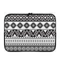 Dark Grey Aztec Pattern Print Laptop Sleeve