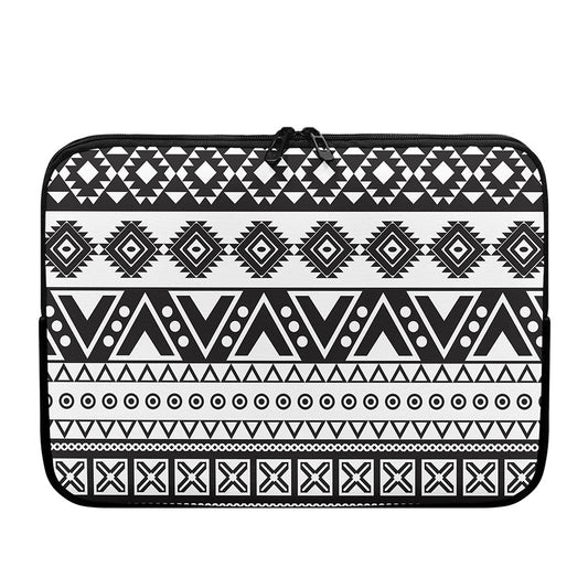 Dark Grey Aztec Pattern Print Laptop Sleeve