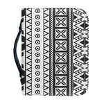 Dark Grey Aztec Pattern Print Leather Bible Cover