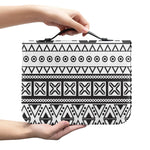 Dark Grey Aztec Pattern Print Leather Bible Cover