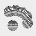 Dark Grey Aztec Pattern Print Leather Coaster Set
