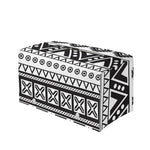Dark Grey Aztec Pattern Print Leather Tissue Box Cover
