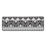 Dark Grey Aztec Pattern Print Long Kitchen Mat