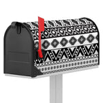 Dark Grey Aztec Pattern Print Mailbox Cover