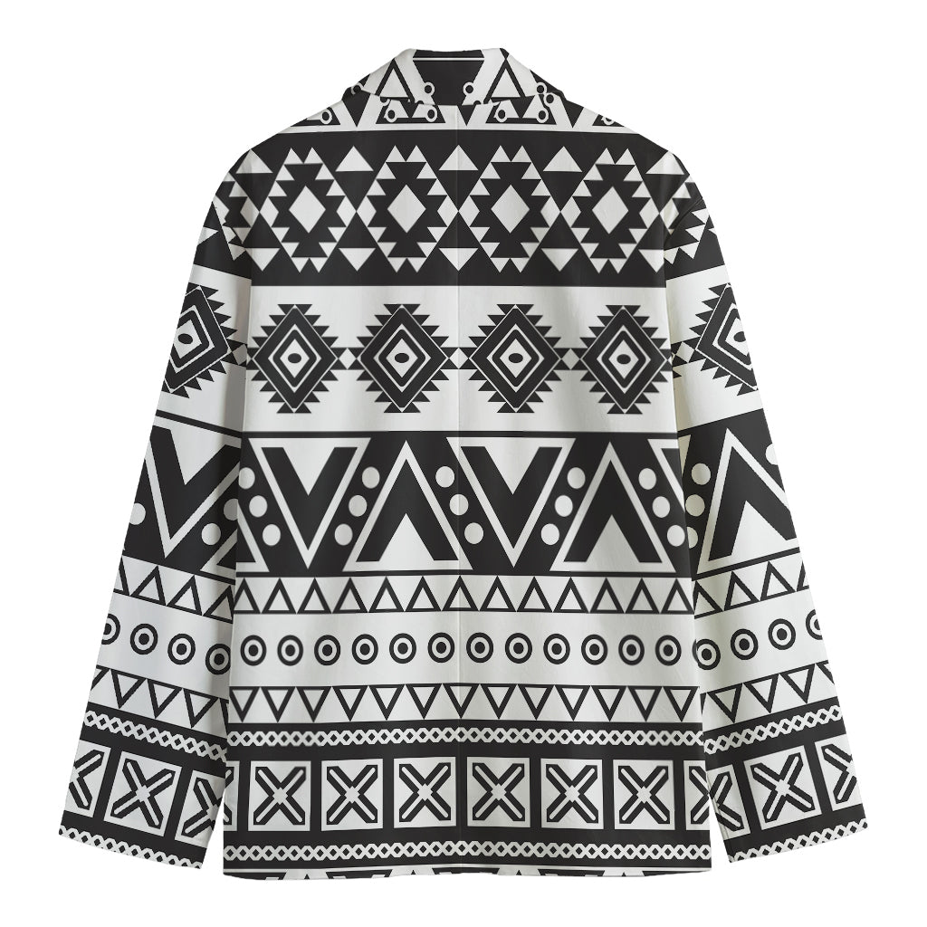 Dark Grey Aztec Pattern Print Men's Blazer