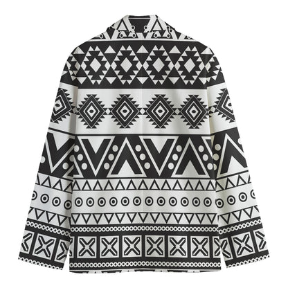 Dark Grey Aztec Pattern Print Men's Blazer