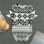 Dark Grey Aztec Pattern Print Men's Bodysuit