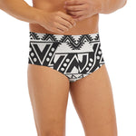 Dark Grey Aztec Pattern Print Men's Briefs