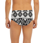 Dark Grey Aztec Pattern Print Men's Briefs
