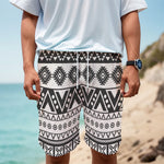 Dark Grey Aztec Pattern Print Men's Cargo Shorts