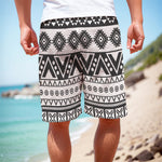 Dark Grey Aztec Pattern Print Men's Cargo Shorts