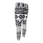 Dark Grey Aztec Pattern Print Men's Compression Pants