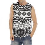 Dark Grey Aztec Pattern Print Men's Fitness Tank Top
