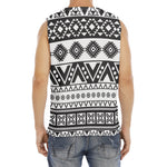 Dark Grey Aztec Pattern Print Men's Fitness Tank Top