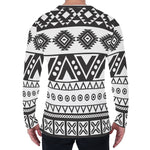 Dark Grey Aztec Pattern Print Men's Long Sleeve T-Shirt