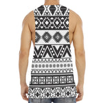 Dark Grey Aztec Pattern Print Men's Muscle Tank Top