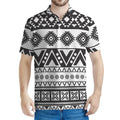 Dark Grey Aztec Pattern Print Men's Polo Shirt