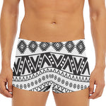 Dark Grey Aztec Pattern Print Men's Short Boxer Briefs
