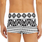 Dark Grey Aztec Pattern Print Men's Short Boxer Briefs
