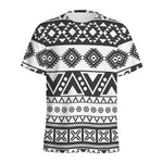 Dark Grey Aztec Pattern Print Men's Sports T-Shirt