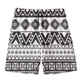 Dark Grey Aztec Pattern Print Men's Swim Trunks