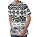 Dark Grey Aztec Pattern Print Men's Velvet T-Shirt