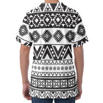 Dark Grey Aztec Pattern Print Men's Velvet T-Shirt