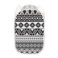 Dark Grey Aztec Pattern Print Mesh Laundry Hamper