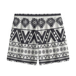 Dark Grey Aztec Pattern Print Mesh Shorts