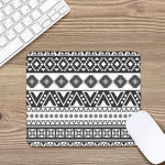 Dark Grey Aztec Pattern Print Mouse Pad