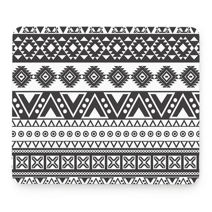 Dark Grey Aztec Pattern Print Mouse Pad