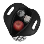 Dark Grey Aztec Pattern Print Neoprene Lunch Bag