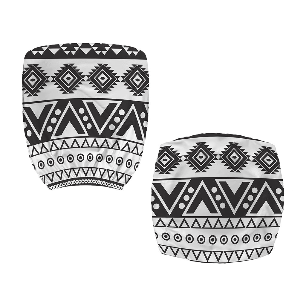 Dark Grey Aztec Pattern Print Office Chair Cover