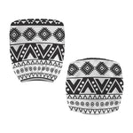 Dark Grey Aztec Pattern Print Office Chair Cover