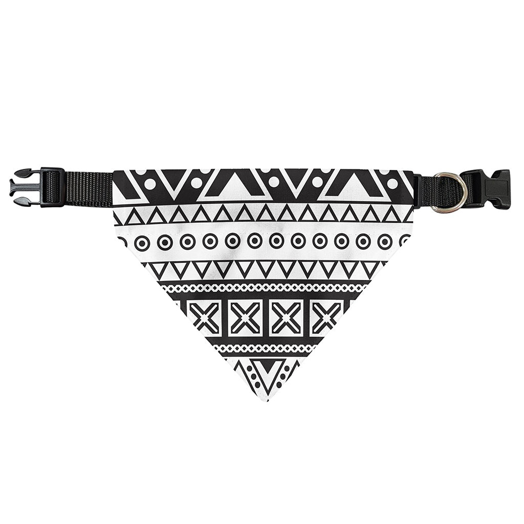 Dark Grey Aztec Pattern Print Over The Collar Dog Bandana