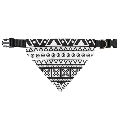 Dark Grey Aztec Pattern Print Over The Collar Dog Bandana
