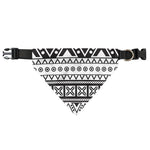 Dark Grey Aztec Pattern Print Over The Collar Dog Bandana