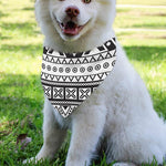 Dark Grey Aztec Pattern Print Over The Collar Dog Bandana