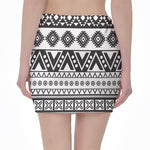 Dark Grey Aztec Pattern Print Pencil Mini Skirt