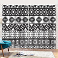 Dark Grey Aztec Pattern Print Pencil Pleat Curtains