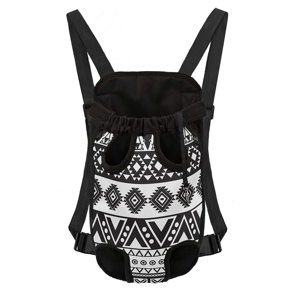 Dark Grey Aztec Pattern Print Pet Carrier Backpack