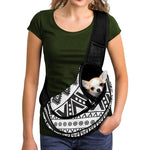 Dark Grey Aztec Pattern Print Pet Sling Carrier