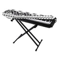 Dark Grey Aztec Pattern Print Piano Keyboard Cover