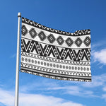 Dark Grey Aztec Pattern Print Polyester Flag
