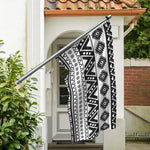 Dark Grey Aztec Pattern Print Polyester Flag