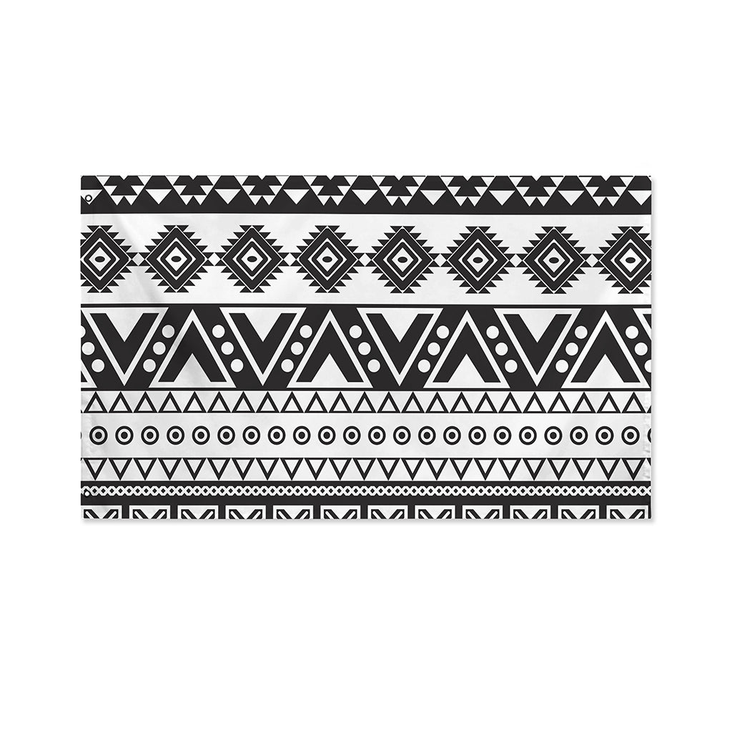 Dark Grey Aztec Pattern Print Polyester Flag