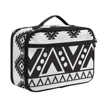 Dark Grey Aztec Pattern Print Portable Lunch Bag