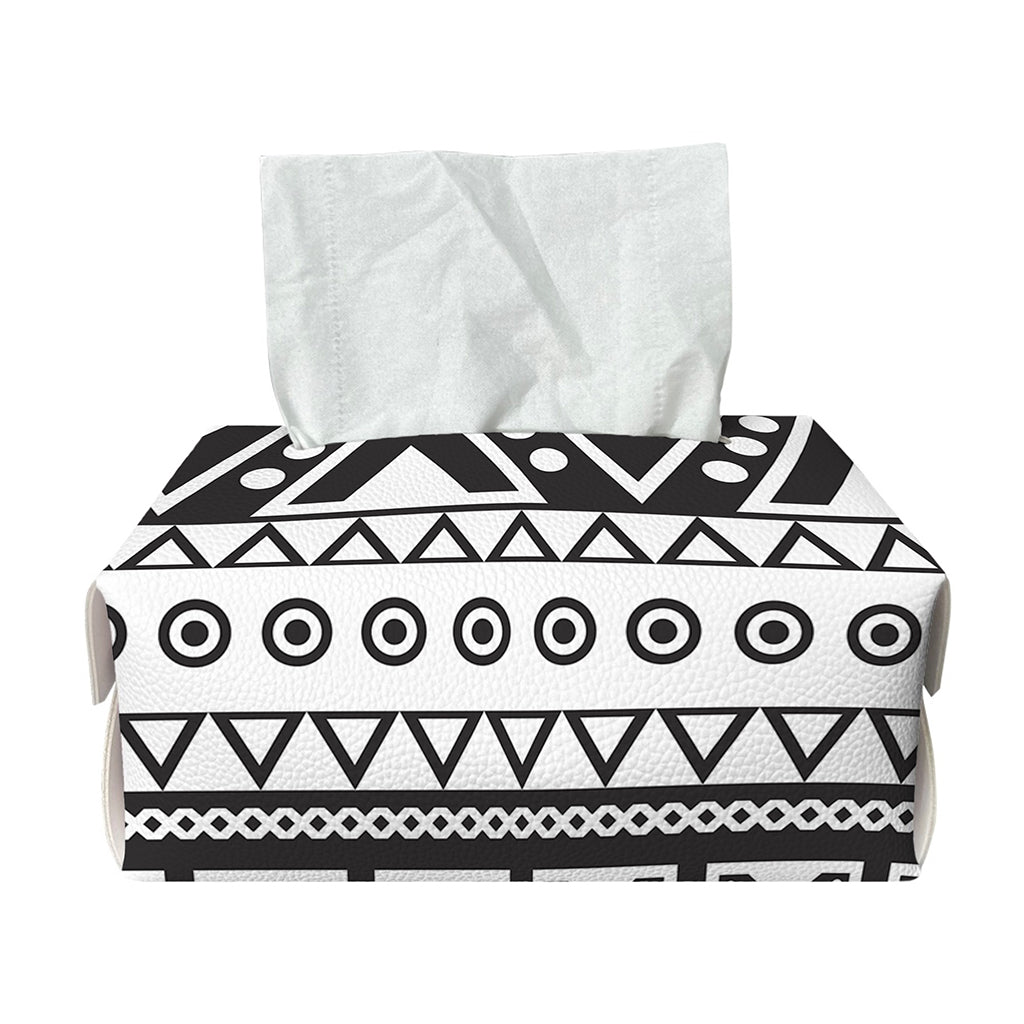 Dark Grey Aztec Pattern Print Rectangle Tissue Box Cover